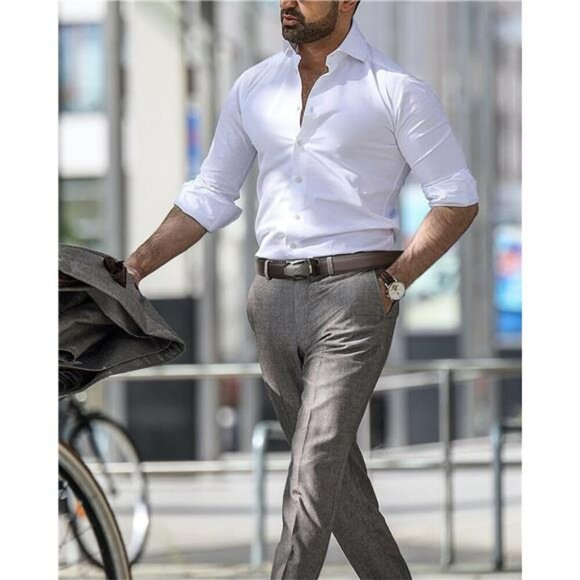 Mens Leather Ratchet Belt Adjustable Slide Buckle Dress Casual Trim to Fit - Picture 2 of 7